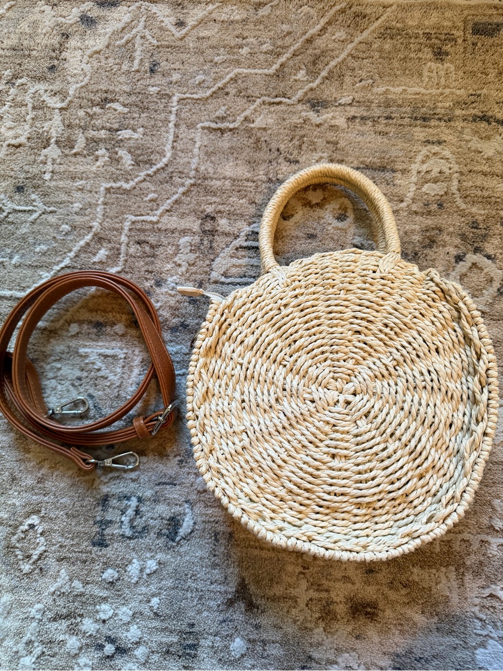Woven Bag with crossbody strap. Great condition